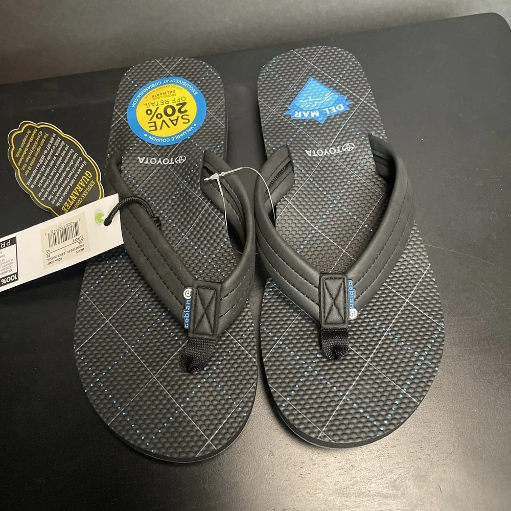 Cobian Flip Flop‎ Thong Sandals Black Charcoal Size 10 Aqua Jump Toyota NWT